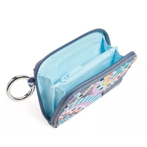 Vera Bradley RFID Petite Zip-Around Wallet with Key Ring in Reactive - NWT - Picture 2 of 2